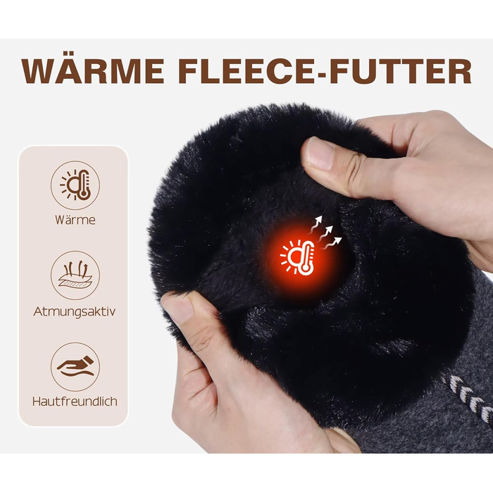 Тапочки домашні жіночі COFACE з Memory Foam, з фетру, чорні, розмір 36-43 (EU 38)