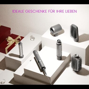 Фен-щітка Hairstyler 6 в 1: для локонів, об'єму, випрямлення та сушіння волосся, 1400W, 110000 обертів/хв, сірий