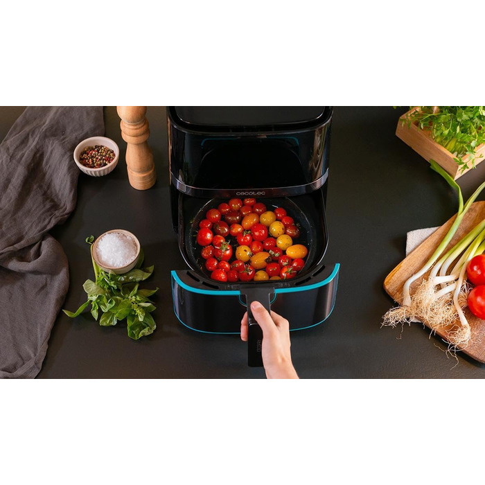 Фритюрниця без олії Cecotec Cecofry Full InoxBlack Pro 5500, 5.5 л, 1700 Вт, 8 режимів, PerfectCook, сталь