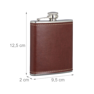Relaxdays 200ml Flask with Faux Leather