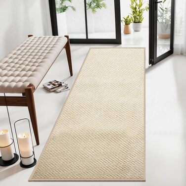 Килимок для ванної кімнати Badteppich Chenille, протиковзкий та вологопоглинаючий, 50x150 см, бежевий