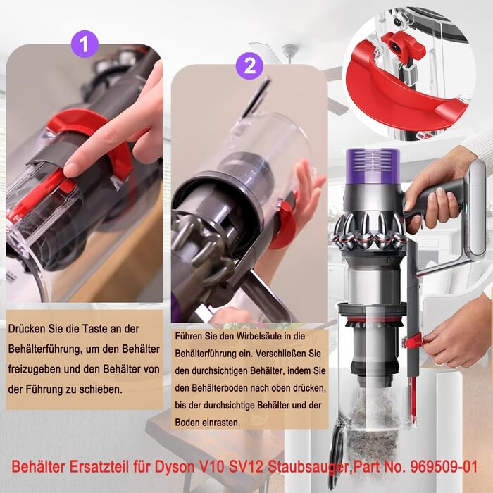 Електрична насадка для миття підлоги Dyson V15, V11, V10, V8, V7 - з баком та 6 змінних серветок