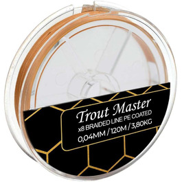 Плетена ліска Trout Master Fine Gold X8 PE 0,08 мм 6,8 кг 120 м для форелевого лову