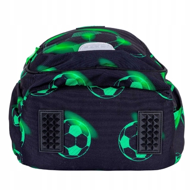 Багатовідсінковий шкільний рюкзак AstraBag (20 л) з принтом «Футбол», чорний/зелений