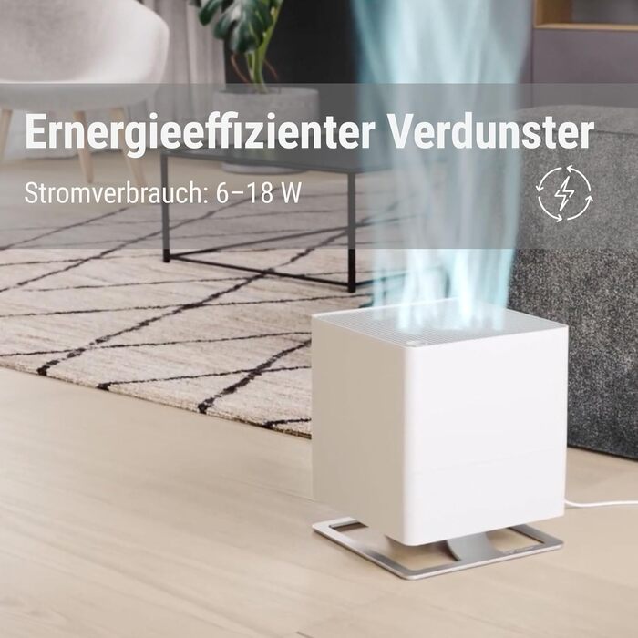Зволожувач повітря Stadler Form Oskar, енергозберігаючий для кімнат до 50 м², з автовимкненням та нічним режимом, димування LED, дуже тихий, білий