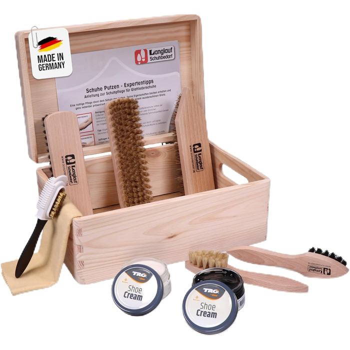 Cross-country ski shoe supplies. Ideal gift. Shoe polishing set, 9-piece. Shoe polishing box Verona I Shoe polishing set with box I Shoe cream set with box, shoe polishing sets box, shoe care set.