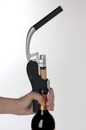 Arcos Wine Opener - Black & Gray Ergonomic Corkscrew with ABS & Zinc Alloy Handle