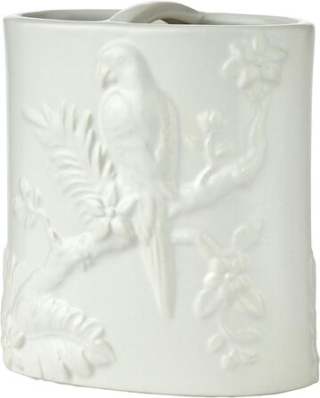 SKL Home Vern Yip Jungle Cats Toothbrush Holder, Ceramic, White