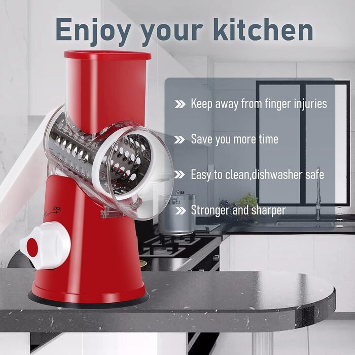 Трока для сиру та овочів KEOUKE з ручкою та 3 наборами лез | Трока для кухні