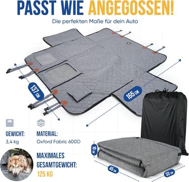 Захист для автокрісла собаки ZooNice: водовідштовхуючий, стійкий до подряпин з боковим захистом | Premium захист сидіння авто для собак | Універсальний чохол на сидіння для собак в авто та SUV