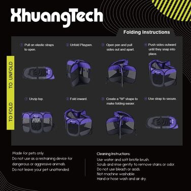 Клітка-манеж для собак та котів XianghuangTechnology, м'який матеріал, портативна, складана, для дому та вулиці, 80 x 58 см (Д x В), фіолетовий