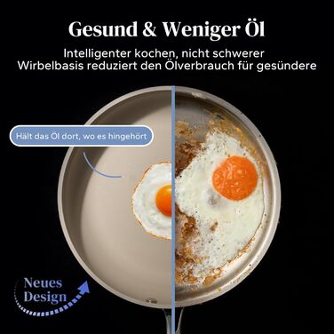Набір сковорідок Redchef з керамічним покриттям, алюміній, 20/24/28 см, для всіх типів плит, індукційні, без PTFE, PFOA, PFAS, бежевий