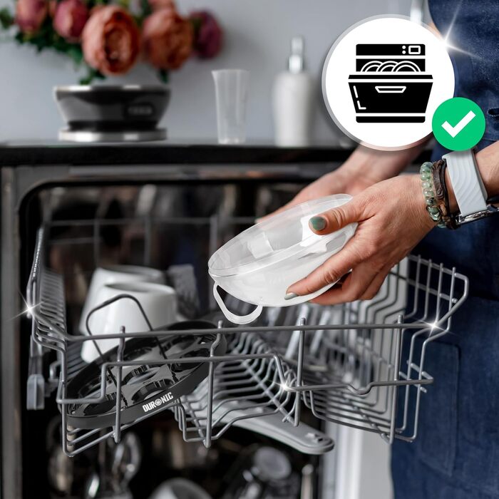 Електричний яйцеварка Duronic EB27 WE: 1-7 яєць, регулювання ступеня готовності, таймер, захист від перегріву, мірна склянка та ложка для яєць