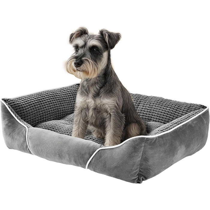 Крізь для собак середніх порід YITAHOME, 51x48 см, ортопедичний, знімний чохол, антиковзаюча підставка, сірий
