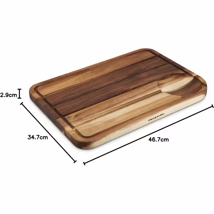 Cole & Mason Berden Cutting Board with Juice Groove, Wood Board for the Kitchen, Carving Board/Wood Cutting Board, Acacia Wood, Not Dishwasher Safe