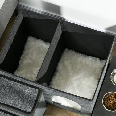 Кігтечка PawHut для котів та собак: будиночок з драбиною, 2 миски, м'яке ліжко, сірий, 78x48x49.5 см