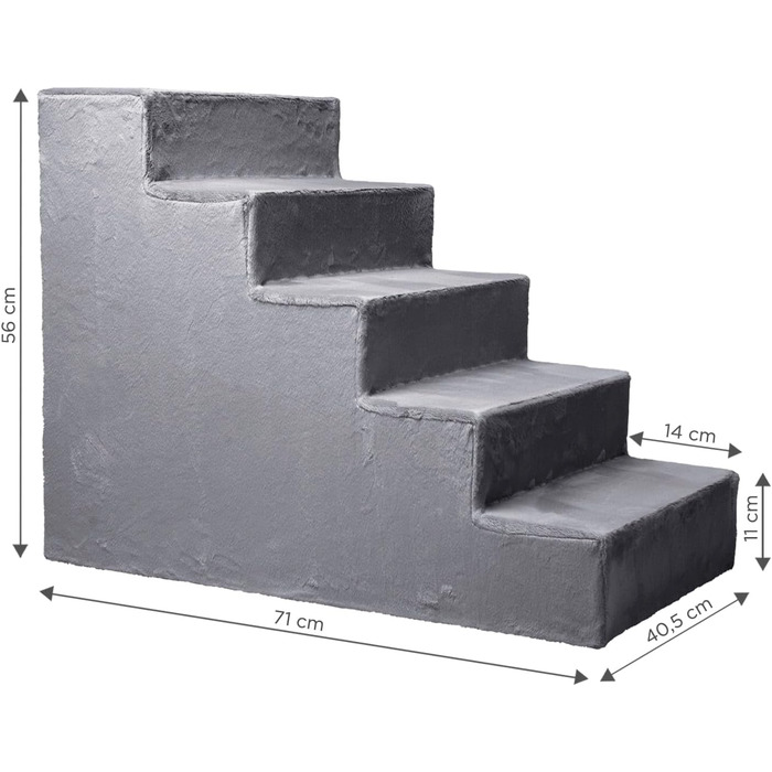 Сходи для собак Mg Design – надійні дерев'яні сходи для диванів та ліжок, зручні для суглобів, легкі та мобільні, для собак та котів (40x45x5 см, 71x40.5x56 см)