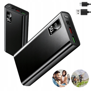 Потужний зовнішній акумулятор (Power Bank) 50000mAh 22.5W, швидка зарядка USB-C, тонкий корпус