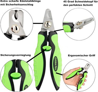 Ножиці для обрізання кігтів Golden Pets Profi Krallenschere + пилка для кігтів з унікальним кутом 45° та захистом