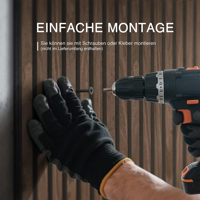 Акустична настінна панель з натурального шпона Темний дуб, 240x60x1.8 см (1.44 м²), дерев'яна панель для шумоізоляції вітальні, офісу та домашньої студії