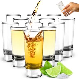 Набір келихів для шотів Volila 12 шт, 6cl, міцне скло для горілки, текіли, вечірок - безпечні для мийки в посудомийній машині