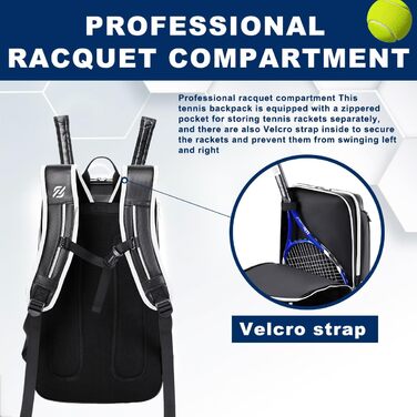 TILDOSAC Tennis Bag - Large Sports Bag for Tennis, Padel, Pickleball - Men & Women - Shoe Compartment, Laptop Sleeve