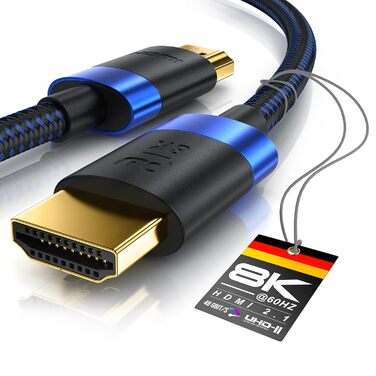 HDMI 2.1 кабель 8K/4K для TV, Blu-ray, PS5, Xbox Series X, Switch - 2 метри, 48 Gbit/s, Ethernet, чорний
