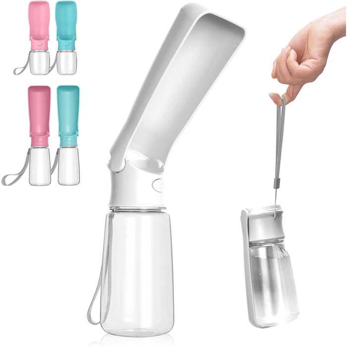 Складана пляшка для води для собак Canareen - портативна пляшка для тварин 550 мл для прогулянок, подорожей та активного відпочинку