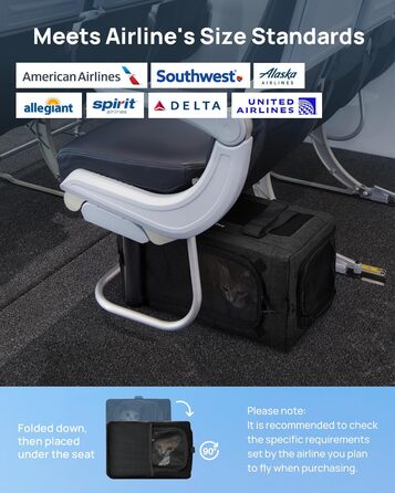 Транспортна сумка для котів Pecute Katzentasche: міцна переноска для домашніх тварин, легка, складана, для котів та маленьких собак, ідеальна для подорожей та до ветеринара, до 4 кг (44 x 23 x 30 см, темно-сірий)