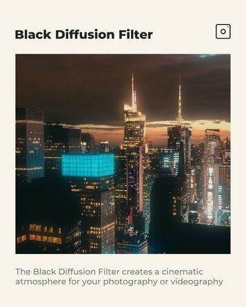 Фільтр K&F Concept Black Mist 1/4 82mm для відео та портретної зйомки (Nano-Xcel)