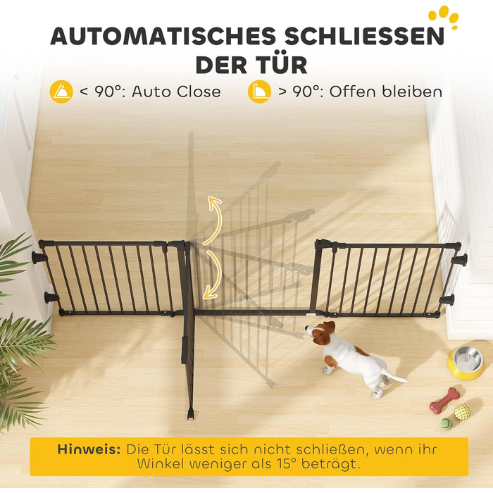 Захисне ґратка для собак PawHut - відбійник для дому, 3 панелі, чорний (202.5 x 76 см)