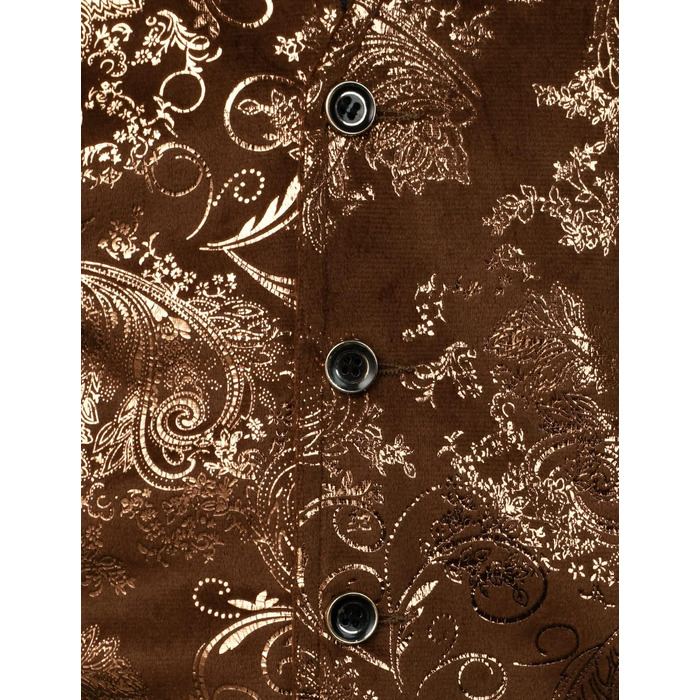 Жилет чоловічий PARKLEES, металевий візерунок пає, золотистий, блискучий, для весілля, балу, вечірки, костюма або смокінга, 3XL, коричневий