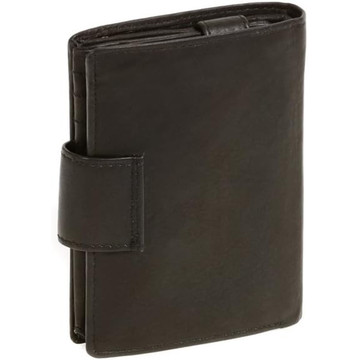 LEAS Women's and Men's Exchange with Outer Strap in Portrait Format, Genuine Leather, Black Special Edition