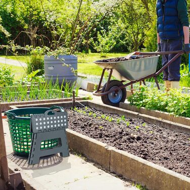 Складний табурет Relaxdays: кемпінговий, дитячий, до 150 кг, пластик, сірий/білий