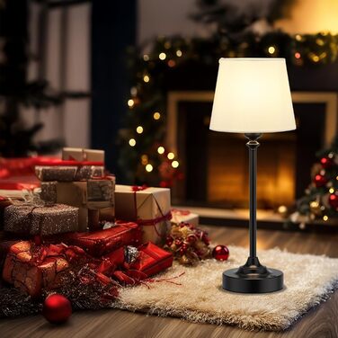 LED настільна лампа бездротова з торшером з льону, торшер для спальні, їдальні, вітальні, з USB-C, регулювання яскравості, 40см, мідь