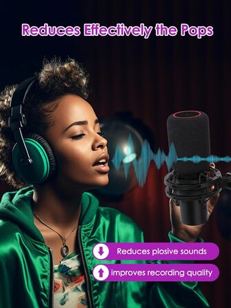 Кріплення для мікрофону HyperX QuadCast та інші - кріплення на стіл з поп-фільтром, сумісне з Blue Yeti, Razer Seiren Mini V3, Fifine AM8, YOUSHARES (XI. QuadCast 2 Windschutz - Dachlos)