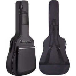Чохол для акустичної гітари GIGKOUKI, 99 см, м'який, з підкладкою 0,9 см, для класичної гітари, рюкзак, великий, з петлею для підвішування та ременем для носіння на плечі (41 дюйм)