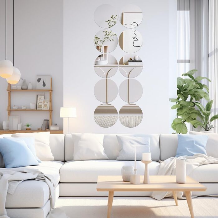 8 круглих дзеркал для декору столу: акрилові, для свічок, 20см та 25см