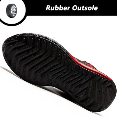 Черевики безпеки легкі чоловічі/жіночі, робоче взуття, високі, зі сталевим носком, дихаючі, антиковзаючі, 35-48 EU (35 EU, Червоний)