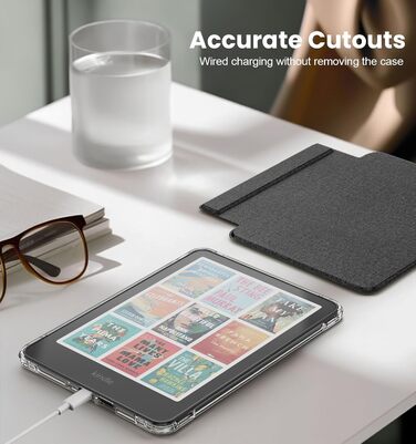 Чохол для Kindle Paperwhite 12 (2024) та Kindle Colorsoft (2024/2025) MoKo, Denim, Чорний, Магнітний, з авто-вимкненням