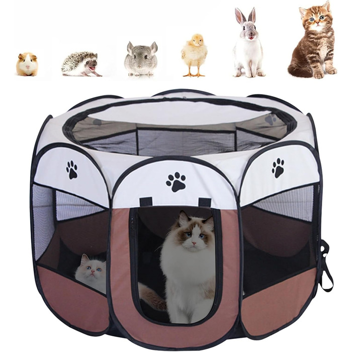Вольєр для тварин Faltbar (складний) 74x74x43 см - вольєр для собак, котів, кроликів та інших дрібних тварин. Оксфордська тканина, Pop-up система, для використання в приміщенні та на вулиці