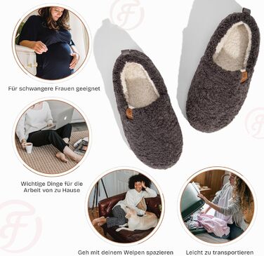 Жіночі теплі халапи EverFoams з штучної вовни та Memory Foam, закриті, сірі (39.5 EU)