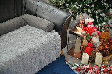 Крісло-ліжко для собак Raikou: зручне та захисне, 90x90 см, сірий меланж