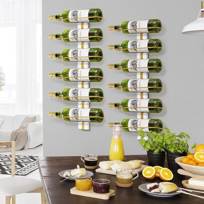 B4Life Wine Rack Bottle Rack, Wine Rack Wall for 9 Wine Bottles - Wine Rack Wall Wood, Metal Black Hanging Wine Rack Wall Mount Wine Bottle Racks for Kitchen, Dining Room, Bar