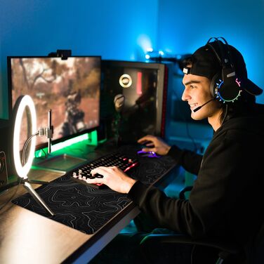 Ігровий килимок для миші Niviy Gaming Mousepad XXL 800x350мм, білий з топографічним принтом