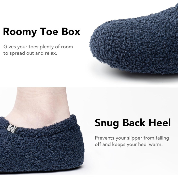 Домашні тапочки RockDove з теплим флісом для жінок, закритий задник, розмір 38/39 EU, темно-синій