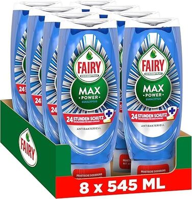 Засіб для миття посуду Fairy Max Power Antibakterіальний, набір 8 шт по 545 мл