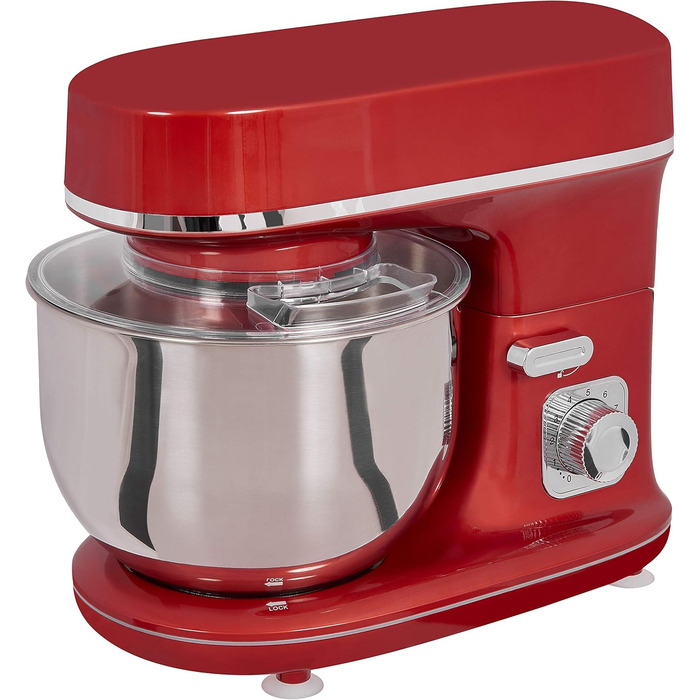 Кухонна машина GUTFELS KM 8102 roi | 1200 Вт | 10 швидкостей | 5 л чаша | Насадки: віночок, гак для тіста, гак для збивання | Червоний колір
