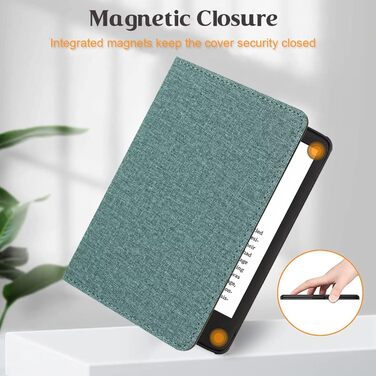 Чохол MOKASE для Kindle Paperwhite 5/6/7 (6 дюймів) з петлею та відділенням для карт, Pine Green