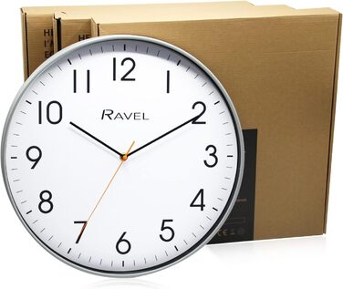 Сучасний настінний годинник Ravel 40 см для офісу та кухні, кварцовий, салатовий